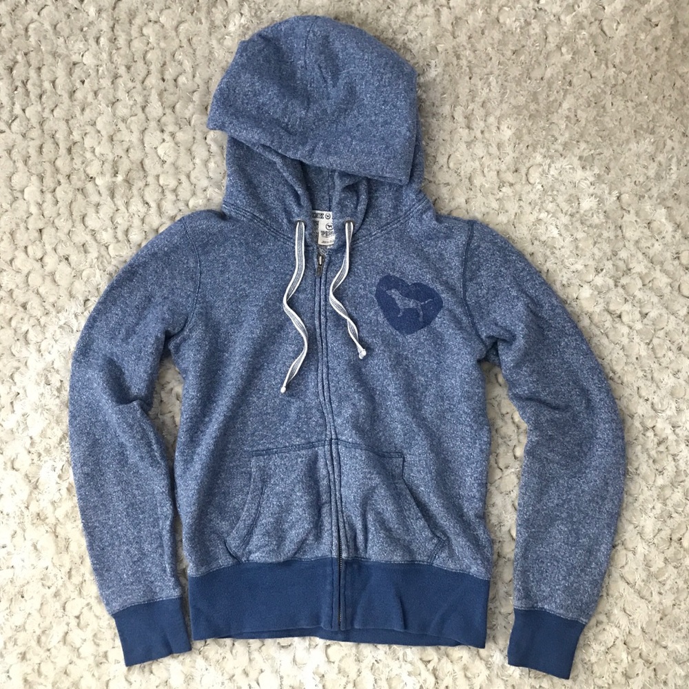 Victoria's Secret LOVE PINK 86 Heather Blue Hoodie